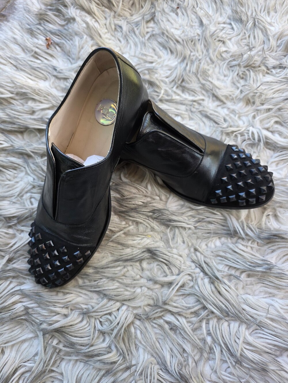 ras Studded Suede & Leather Slip-on Women's Loafer, EU Size 41